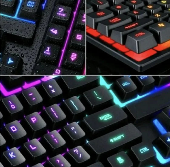 Teclado Gamer Semi Mecânico RGB LED Retro Iluminado PC