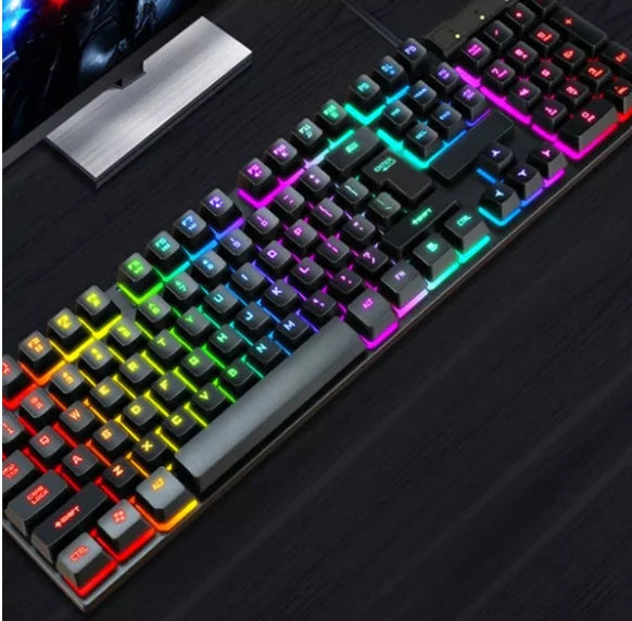 Teclado Gamer Semi Mecânico RGB LED Retro Iluminado PC