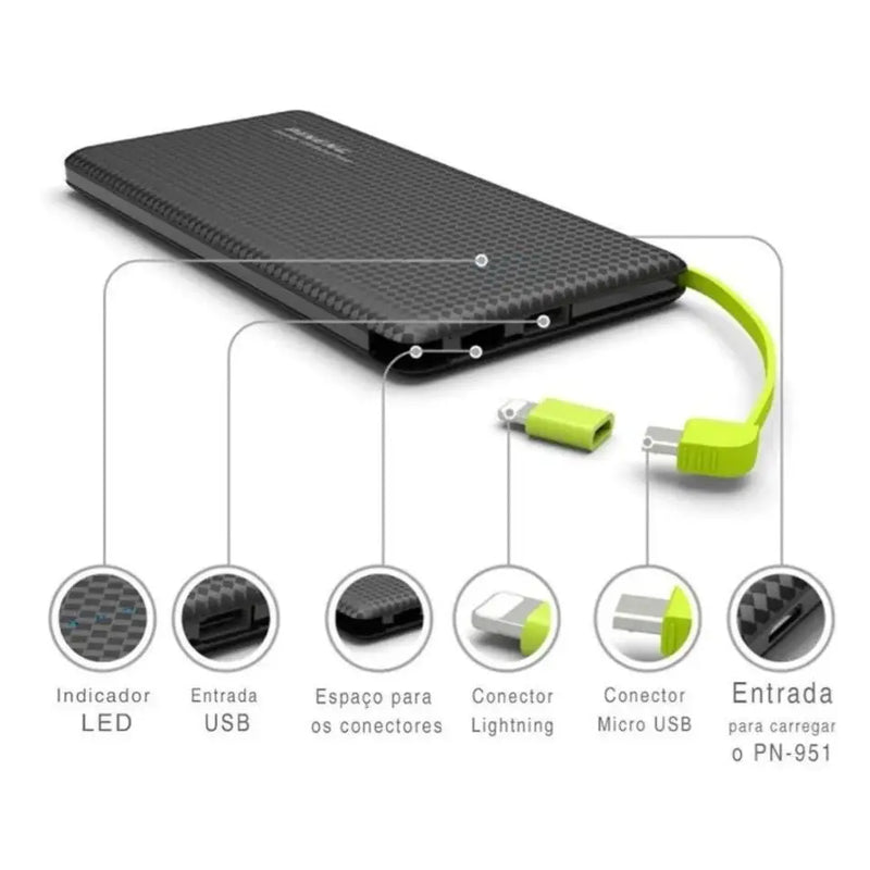 Carregador Portátil Pineng 10.000mAh Universal