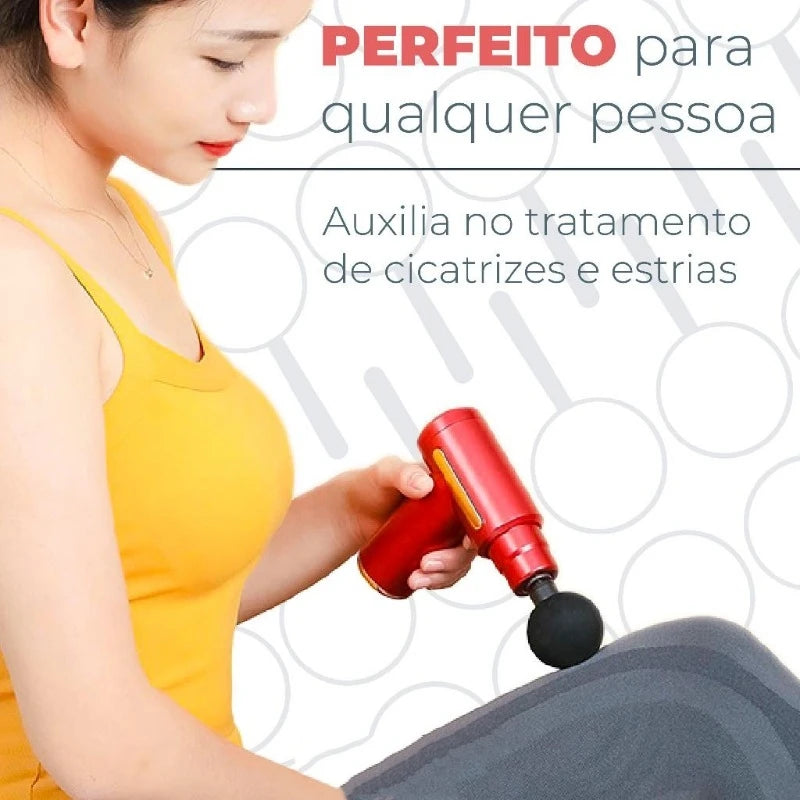 Pistola Massageadora Elétrica Muscular Recarregável