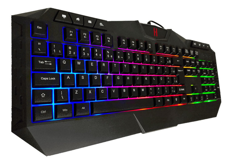 Teclado Gamer Semi Mecânico RGB LED Retro Iluminado PC