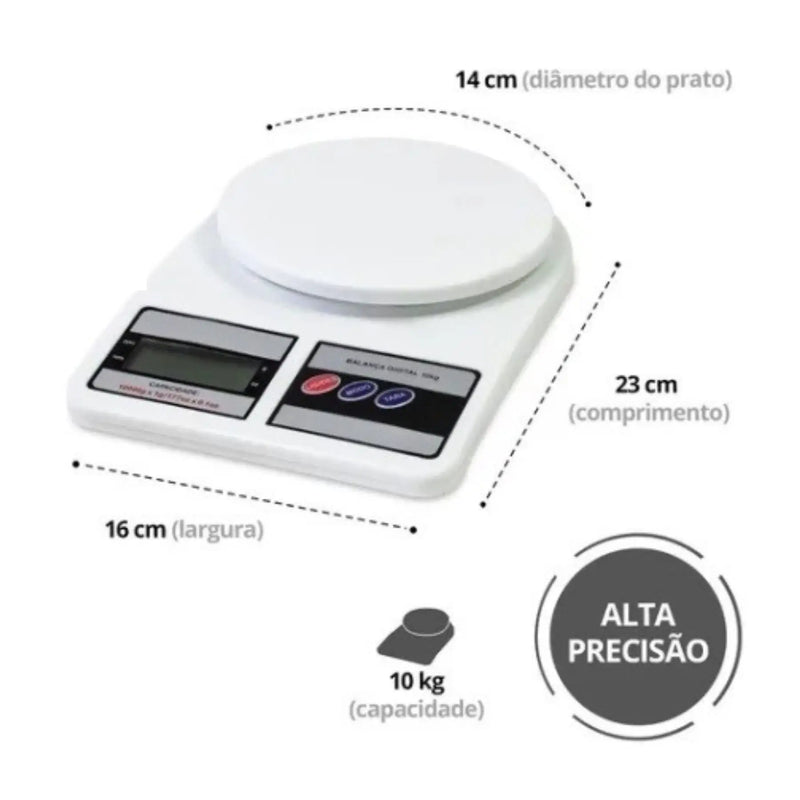 Balança Digital De Cozinha 1g À 10kg Alta Precisão