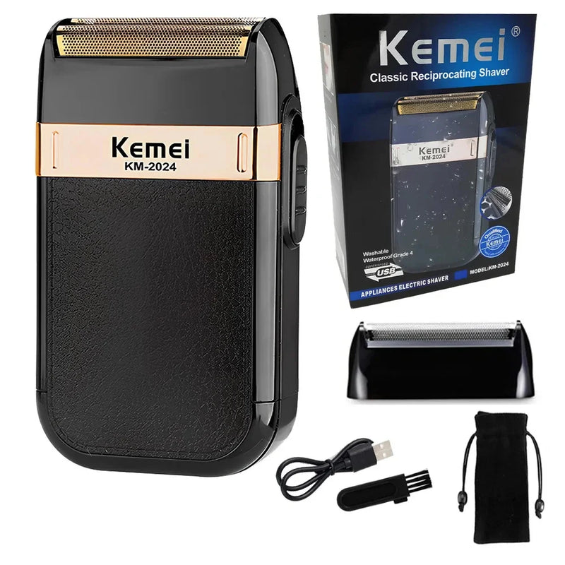 Barbeador Elétrico Shaver Kemei Recarregável KM-2024