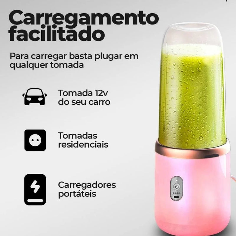 Mini Liquidificador Portátil 6 Lâminas Espremedor Elétrico