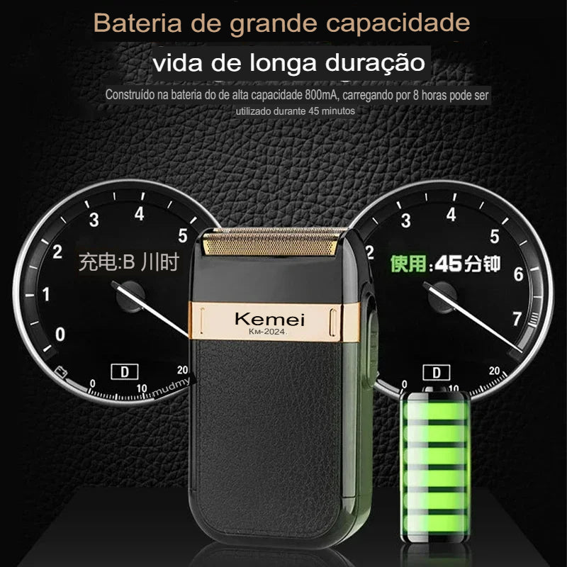 Barbeador Elétrico Shaver Kemei Recarregável KM-2024